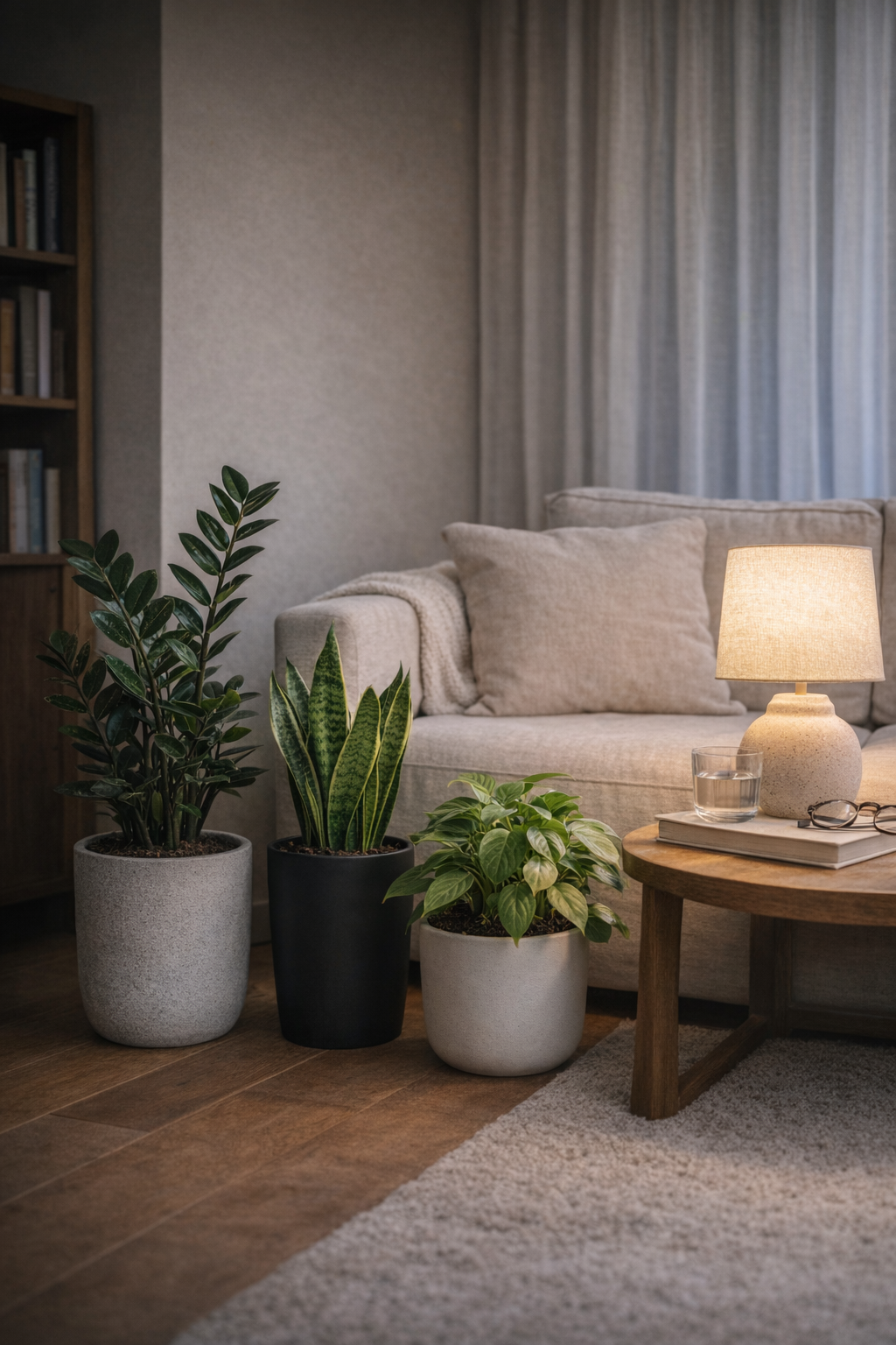 Kamerplanten voor een donkere hoek in de woonkamer