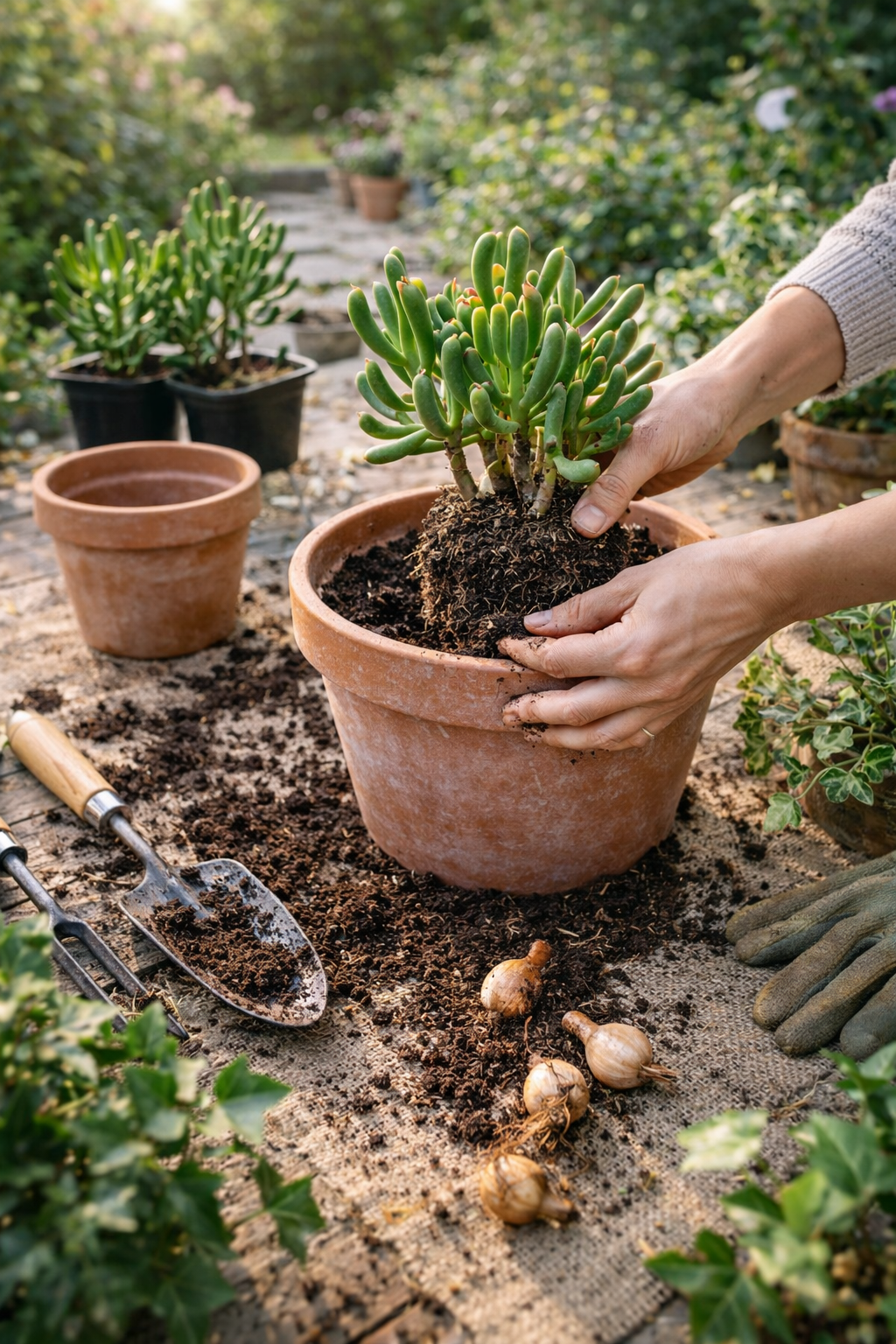 Crassula ovata Gollum verpotten: wanneer en hoe je dat het beste doet