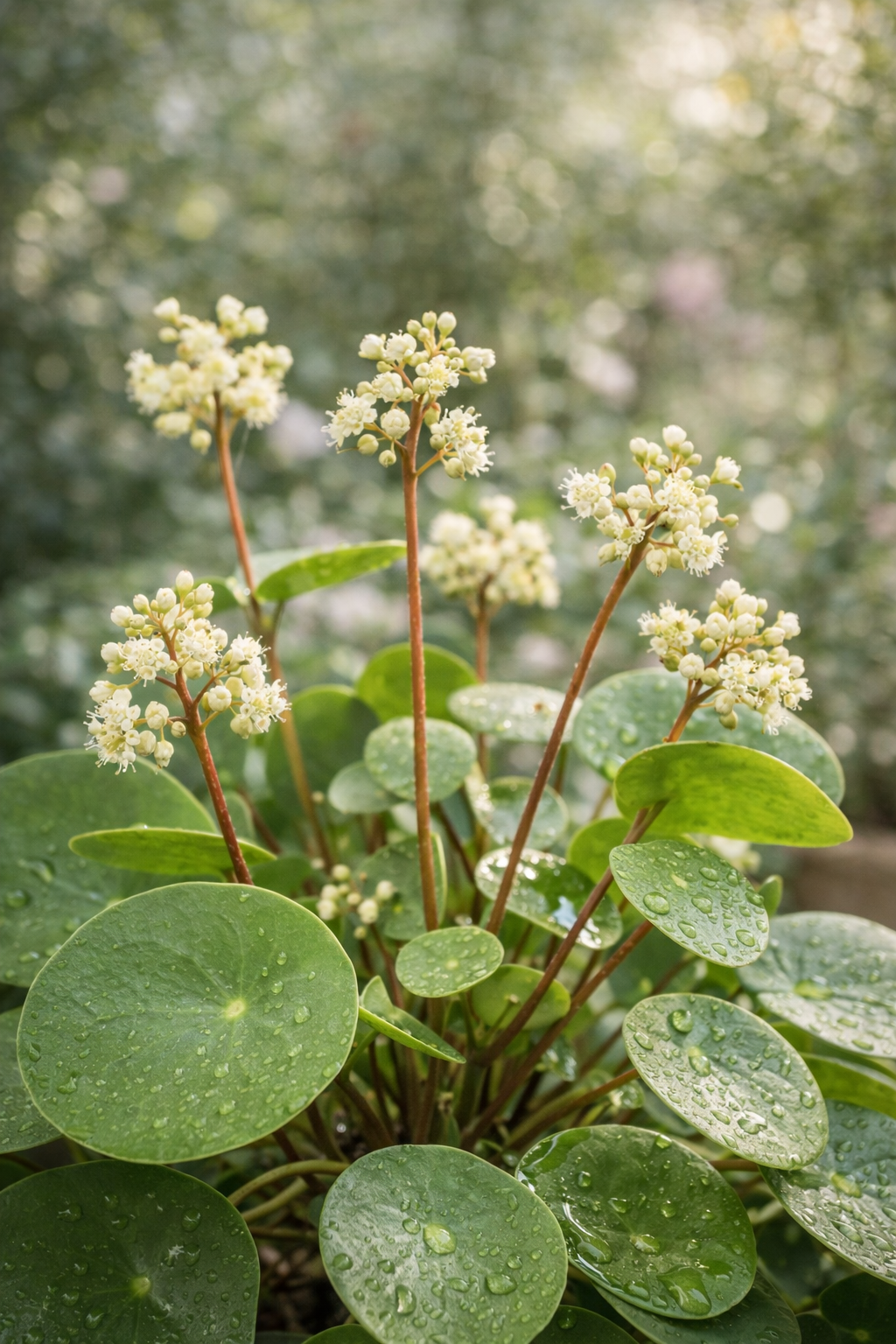 Bloemen aan pannenkoekplant: hoe, wanneer en waarom?