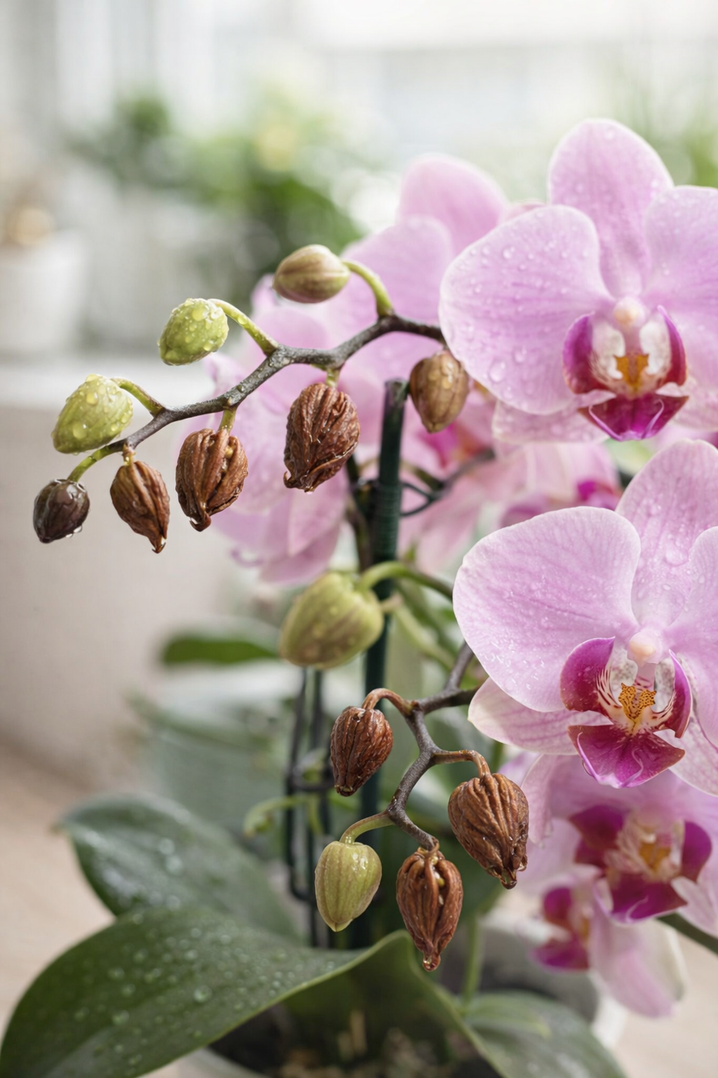 Waarom worden de knoppen van je orchidee bruin?