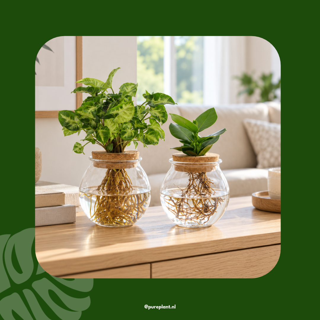 Bolglas duo Clusia Syngonium sfeerbeeld Pureplant