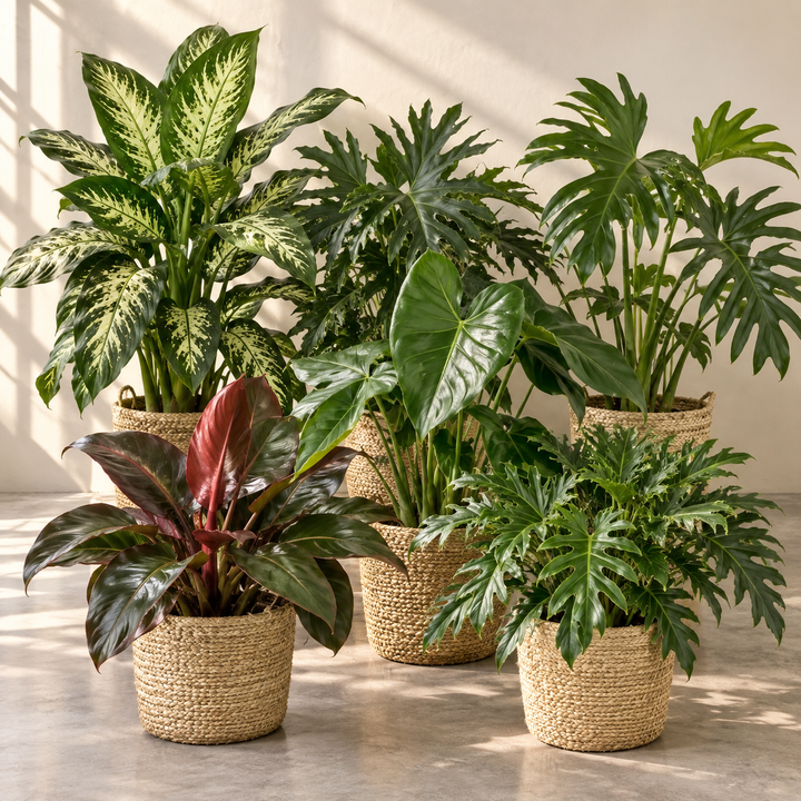 Tropische planten pakket | 6 planten met grote bladeren