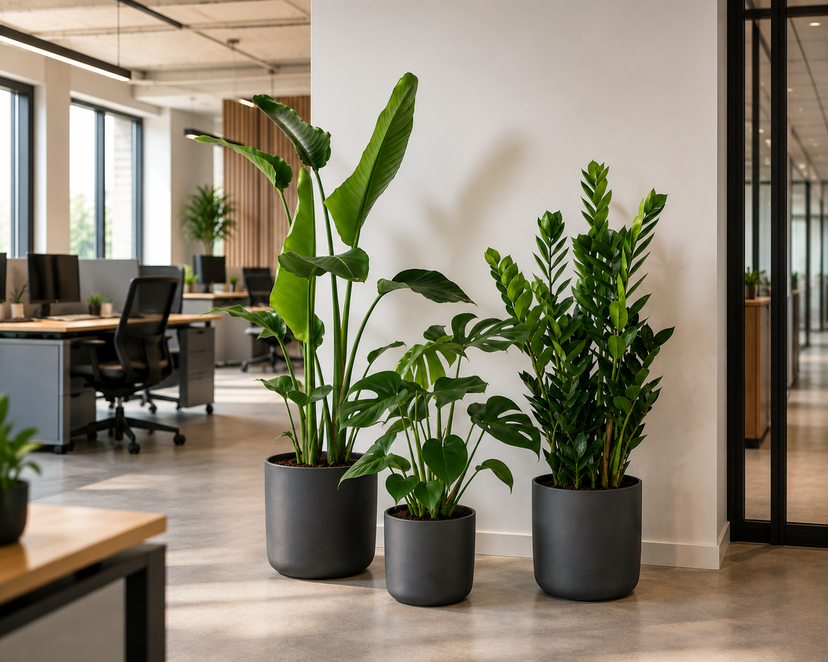 Kantoorpakket | 3 planten inclusief potten, detail van het blad