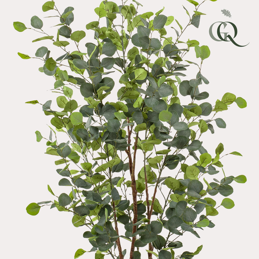 Kunstplant Eucalyptus, blauwe gomboom met ovaal blad, 140 cm, groeiwijze van de plant