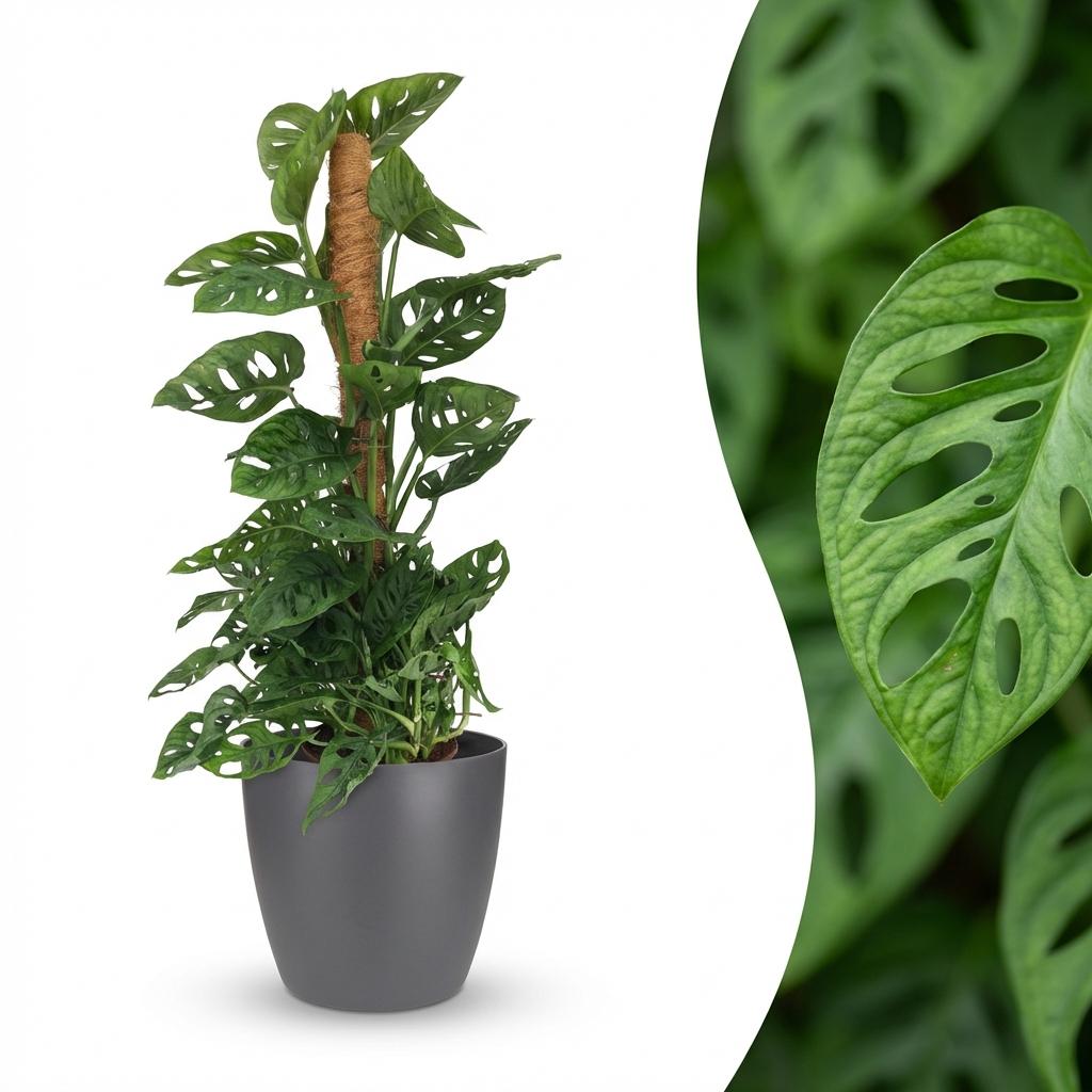 Monkey Mask (Monstera Adansonii Mosstok), kenmerkend blad