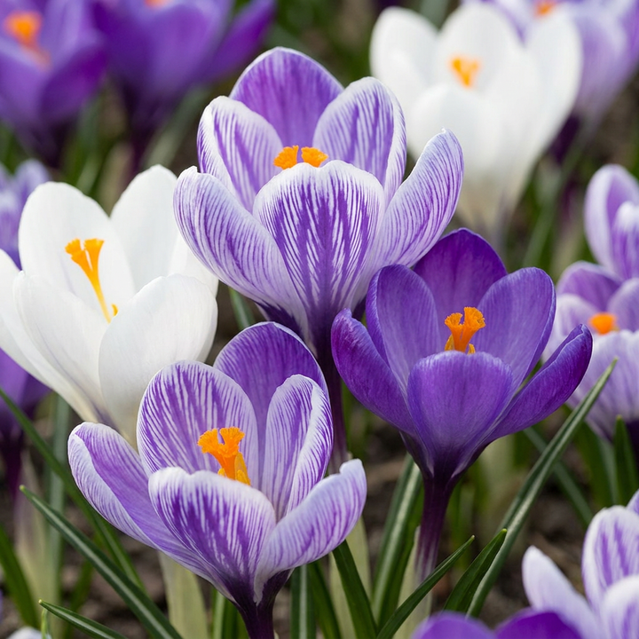 Krokus bloembollen blauw en wit, Blue-White