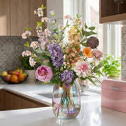 Kunstbloemen boeket Pastel Meadow, levensecht, 15 stelen