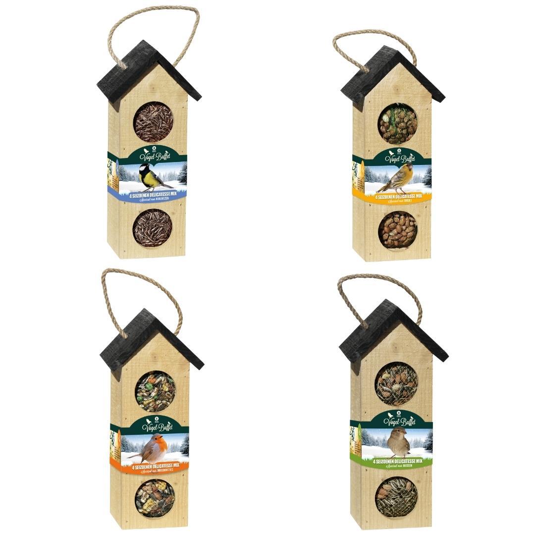 Detailfoto van Vogelbuffet | Vogelvoer Vogelhuisje Mix Set van 4 | 4x 200gr