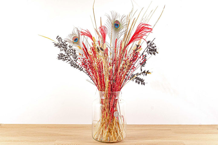 Droogbloemen boeket - Red & Gold - Droogboeket