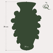 Aardewerk vaas pistachegroen citroenen, M, H38 x B24 cm