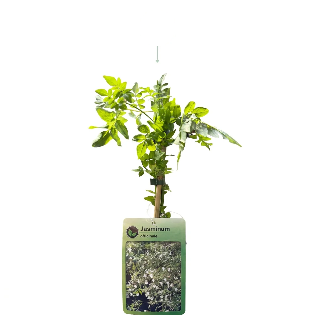 Jasminum officinale - echte jasmijn, detail van het blad