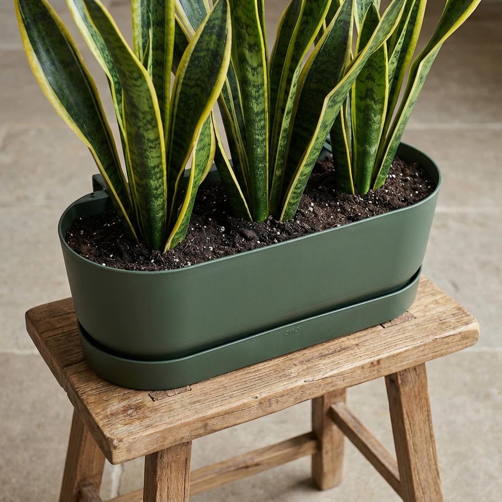 Detailfoto van Elho Pot Greenville Easy Balcony D25cm - Leaf Green