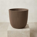 Detailfoto van Capi Nature Groove pot, groefstructuur, warm taupe, Ø22 cm
