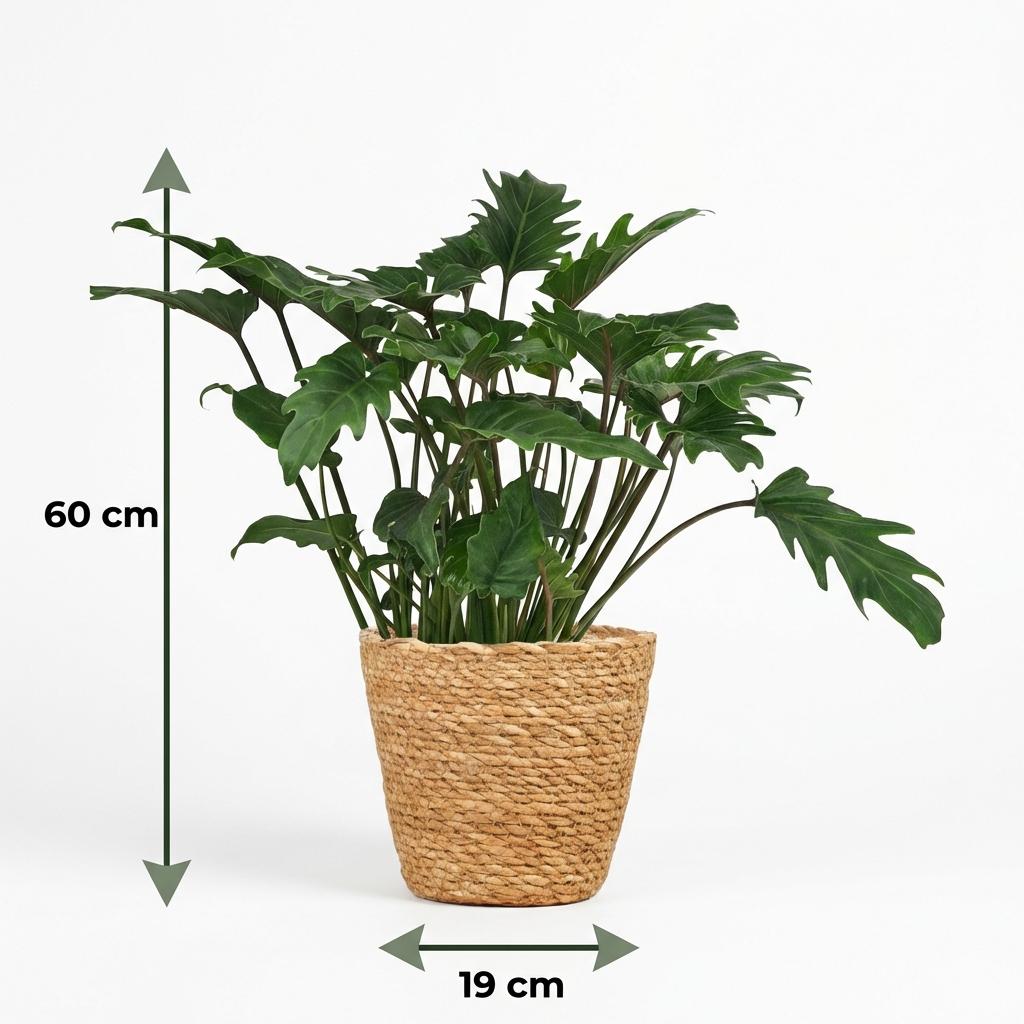 Philodendron Xanadu met Mand, groeiwijze van de plant