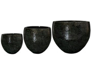 Set van 3 potten - Thom Zwart metaal - Breed