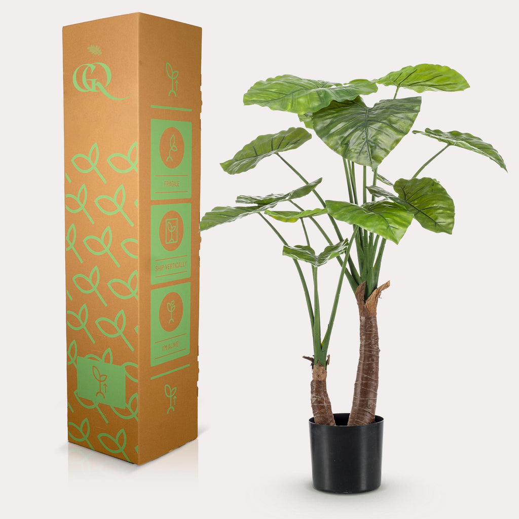 kunstplant - Alocasia - Olifantsoor, groene bladeren