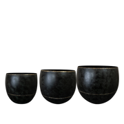 Pot Belia vintage black, zwart, set van 3