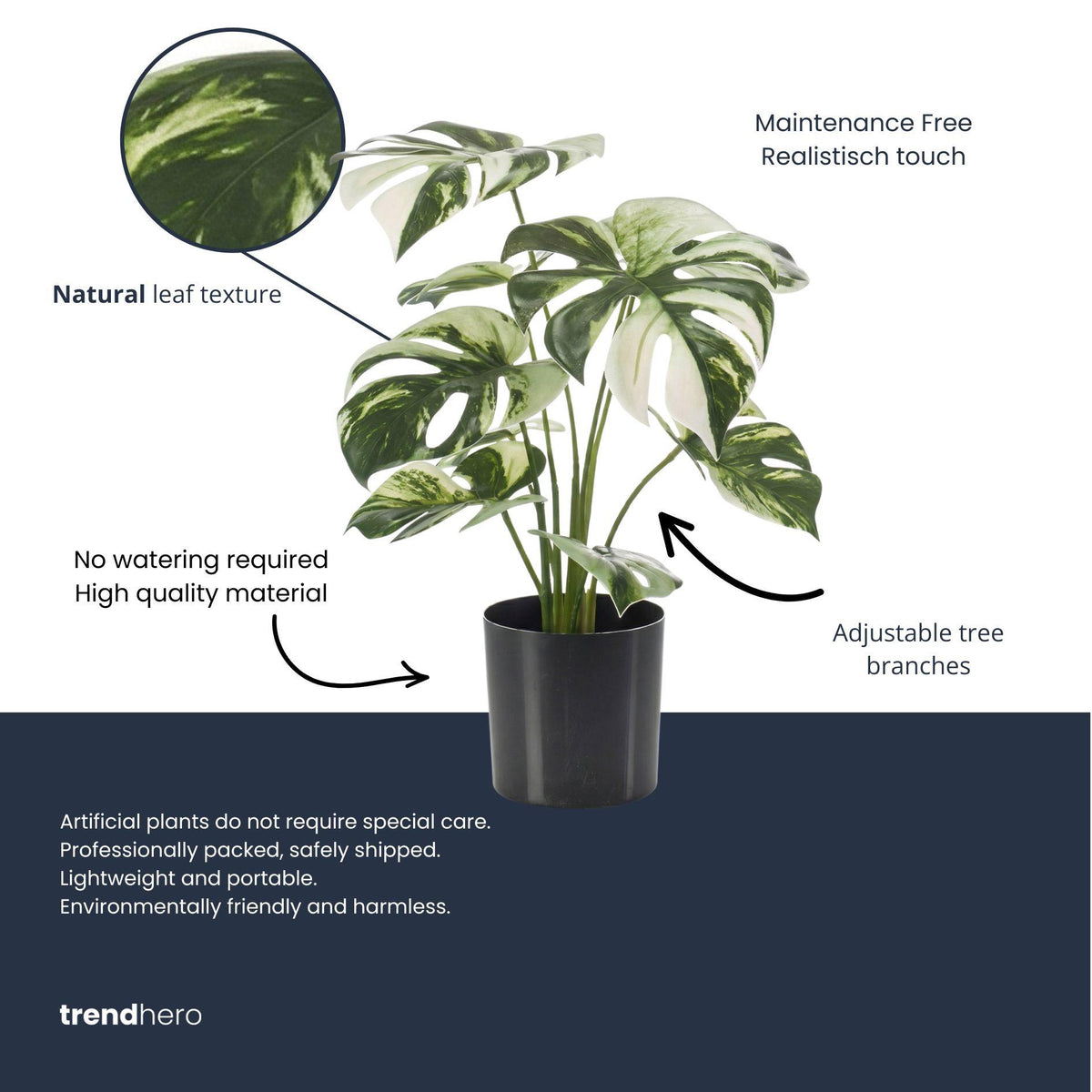 Monstera bush in pot, detail van het blad