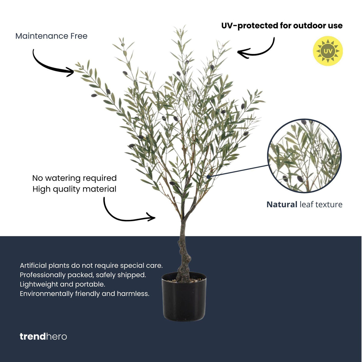 Kunstplant Olive tree in pot, groene bladeren