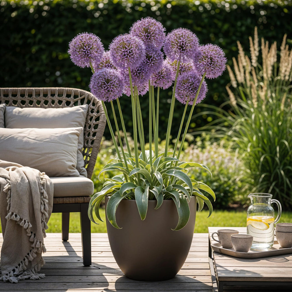 Allium Gladiator, plant in pot