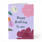 Wenskaart 'Happy Birthday', A6 gevouwen, kenmerkend blad
