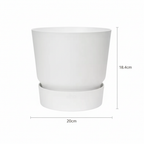 Detailfoto van Elho Greenville ronde pot, mat wit, Ø20 cm