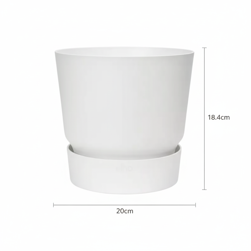 Detailfoto van Elho Greenville ronde pot, mat wit, Ø20 cm