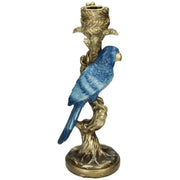 Kandelaar vogel blauw, compact decoratiestuk van 26 cm