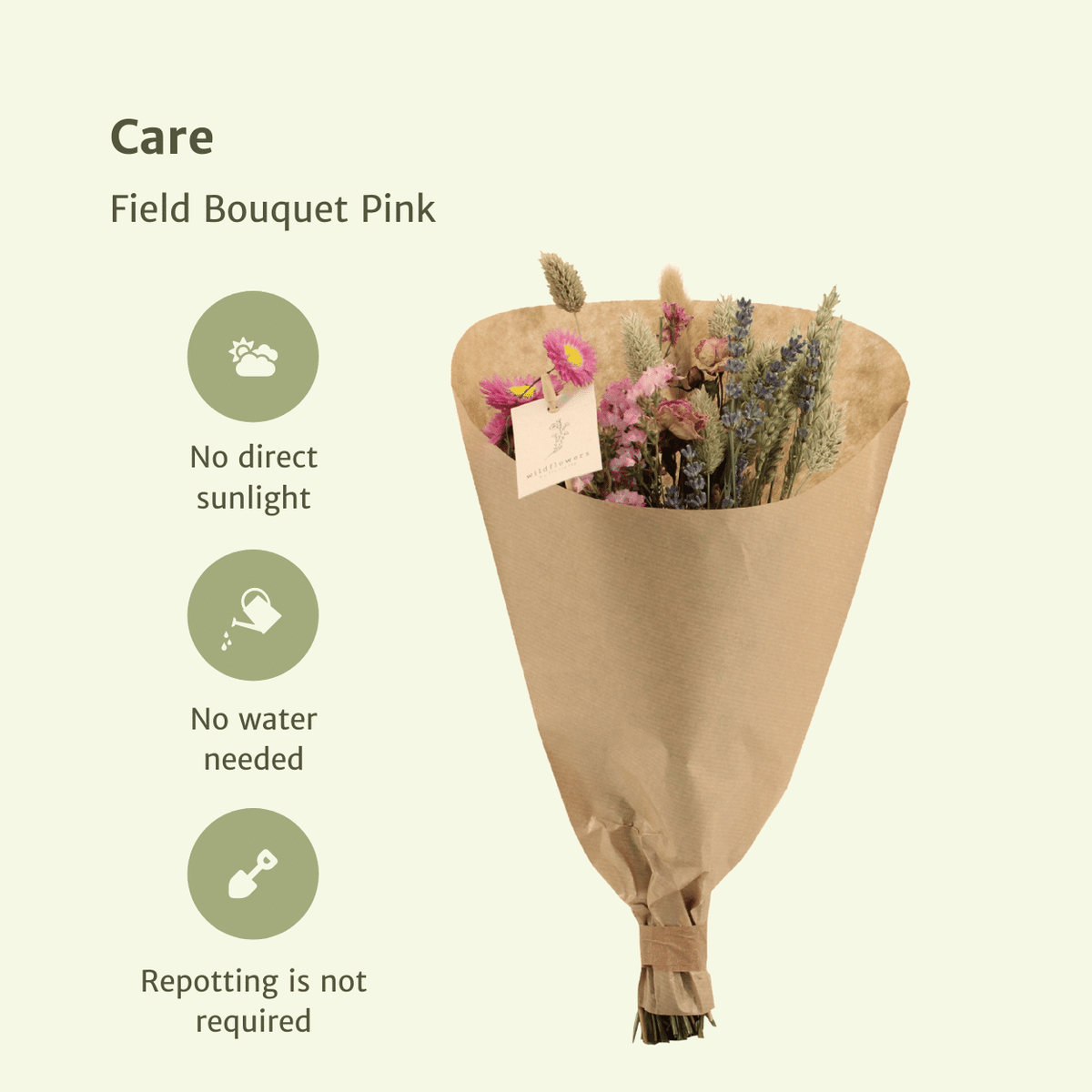 Detailfoto van Droogbloemenboeket roze - klein