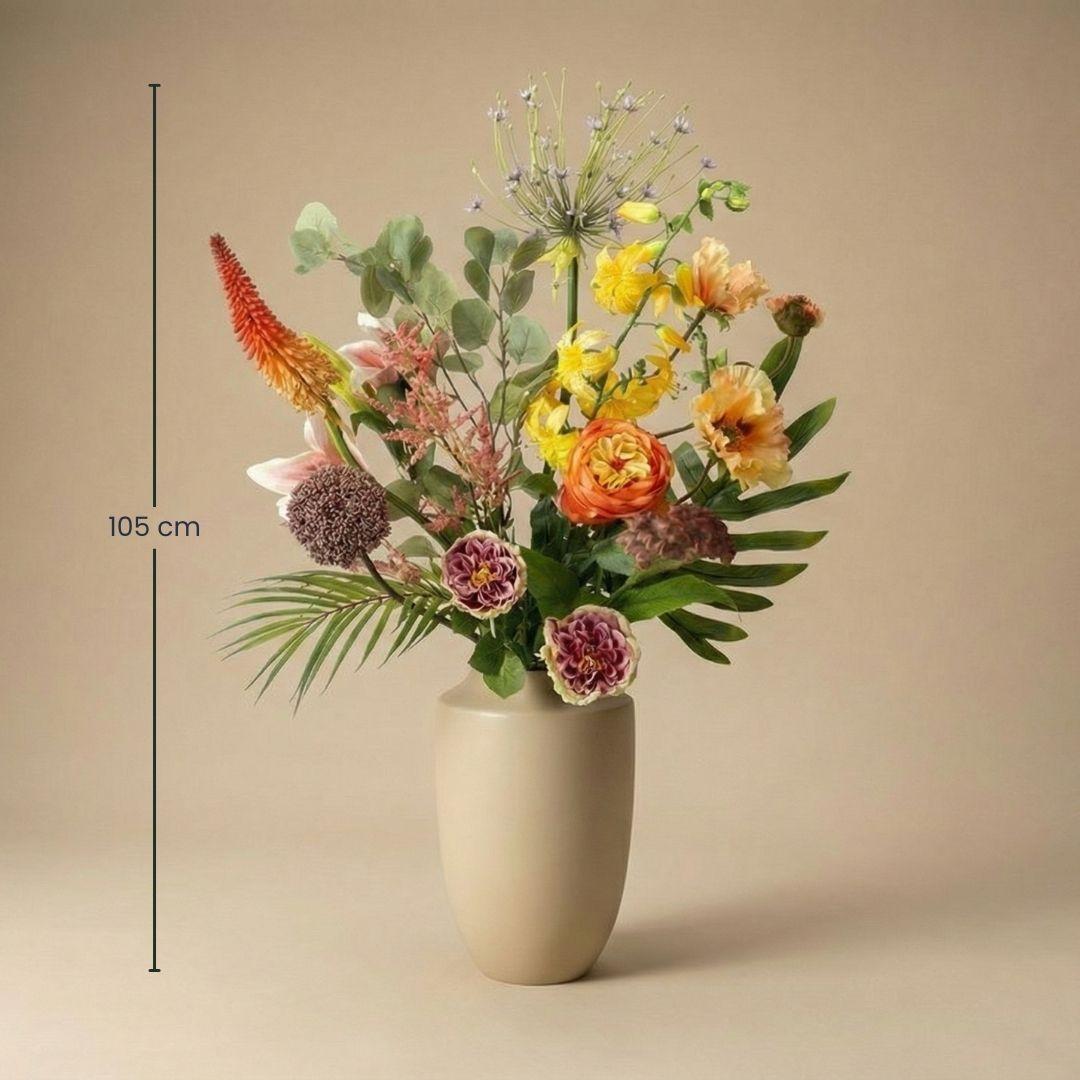 Kunstbloemen boeket Tropical Chic, levensecht, 13 stelen, kenmerkend blad