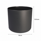 Elho b.for soft bloempot, antraciet, mat fluweelzacht, 14 cm, kenmerkend blad