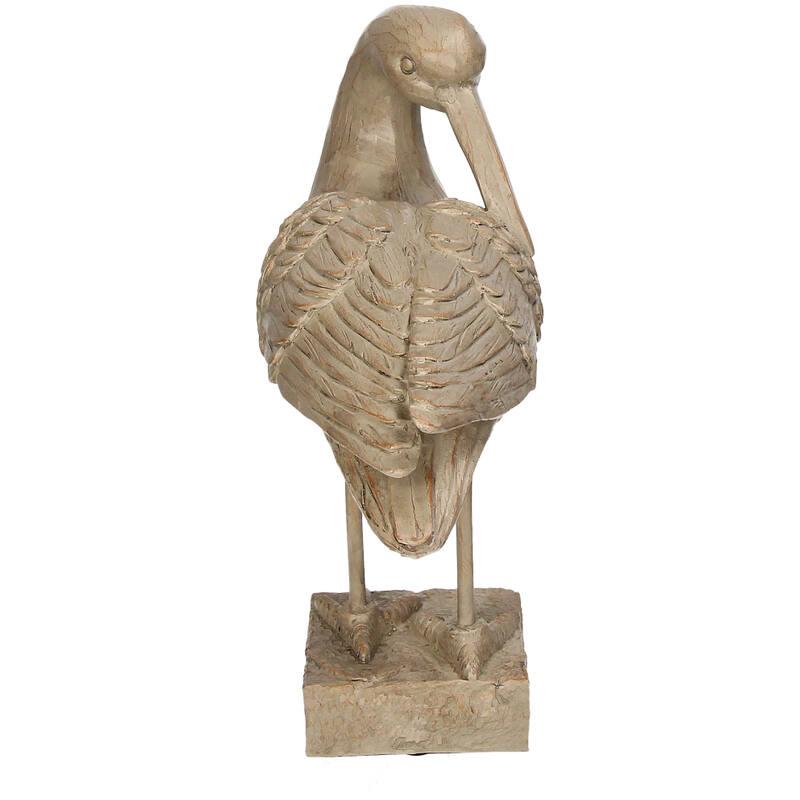 Ornament vogel - Polyresin, plant in pot
