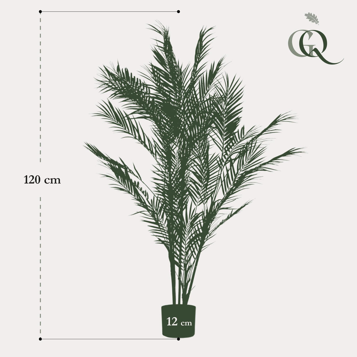 Kunstplant Chamaedorea elegans, bergpalm, 120 cm, gezonde plant