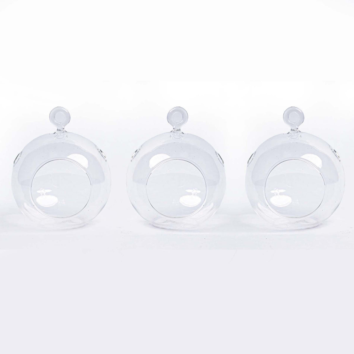 Productfoto van Kerstbal glas transparant met haakje, Ø10,5 cm, set van 3