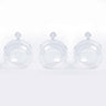 Kerstbal glas transparant met haakje, Ø10,5 cm, set van 3