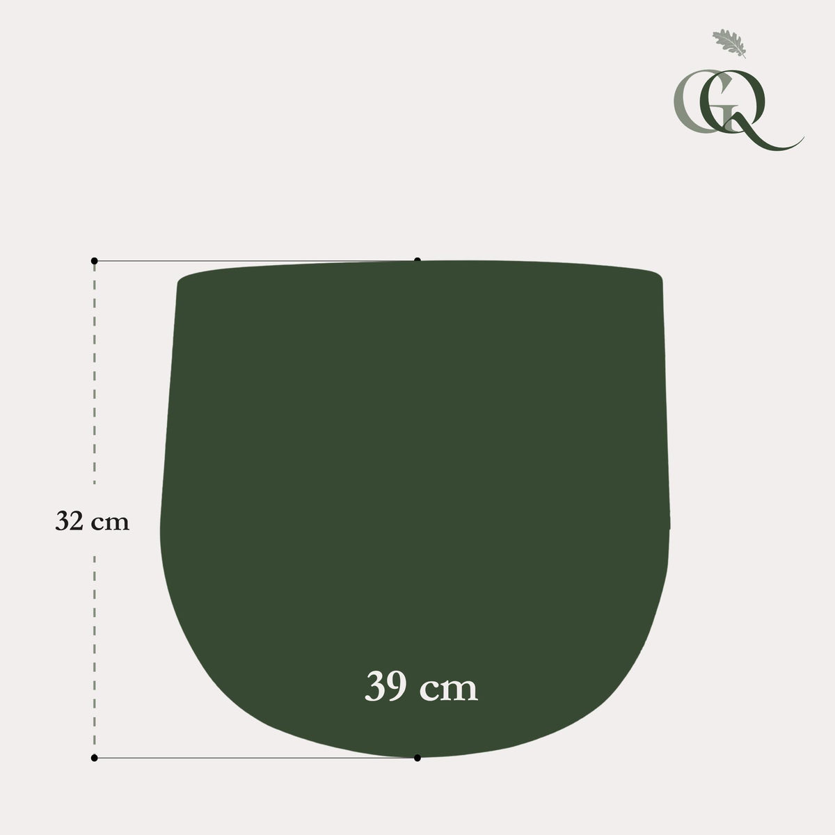 Pot Elisa vintage green, verweerd koper, set van 3, kenmerkend blad