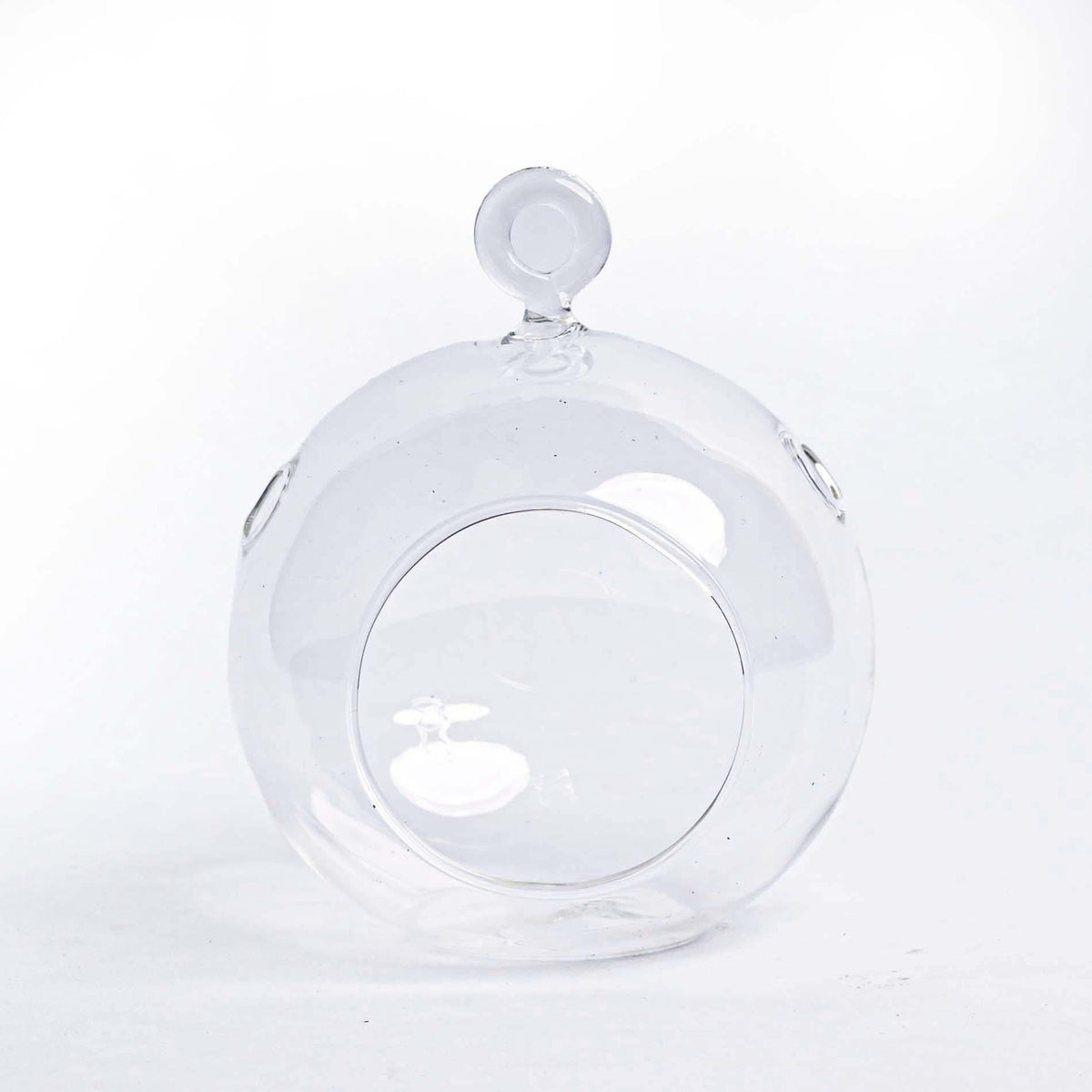 Detailfoto van Kerstbal glas transparant met haakje, Ø10,5 cm, set van 3