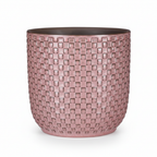 Plantenpot met reliëf, keramiek in oudroze, Ø13,5 cm, groeiwijze van de plant