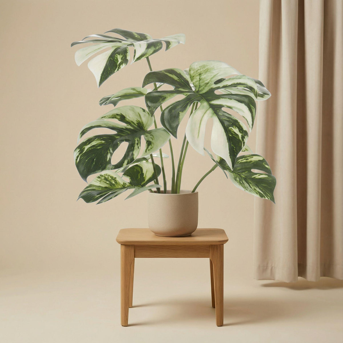 Monstera bush in pot, plant in pot