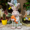 Paashaas decoratie - Verzwaarde pluche haas met wortel