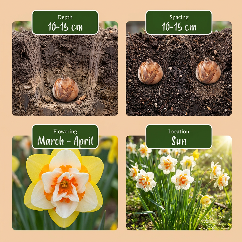 Gevulde narcissenmix bloembollen, geel en wit, foto 4