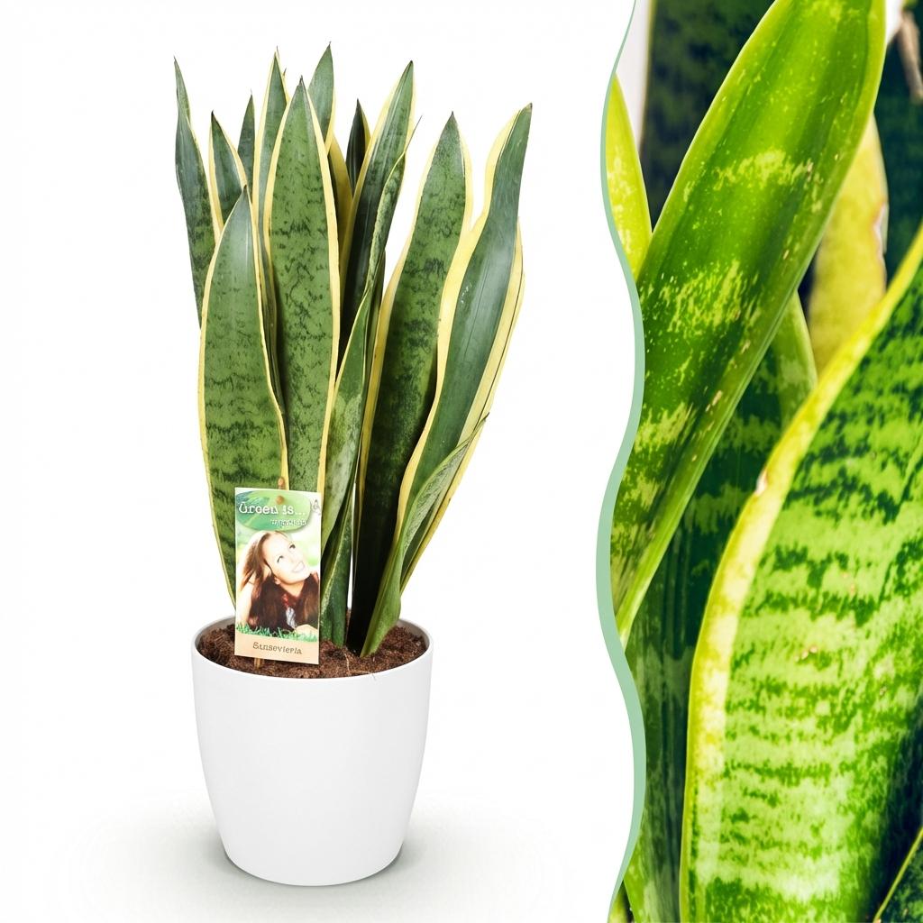 Sansevieria Laurentii, groene bladeren