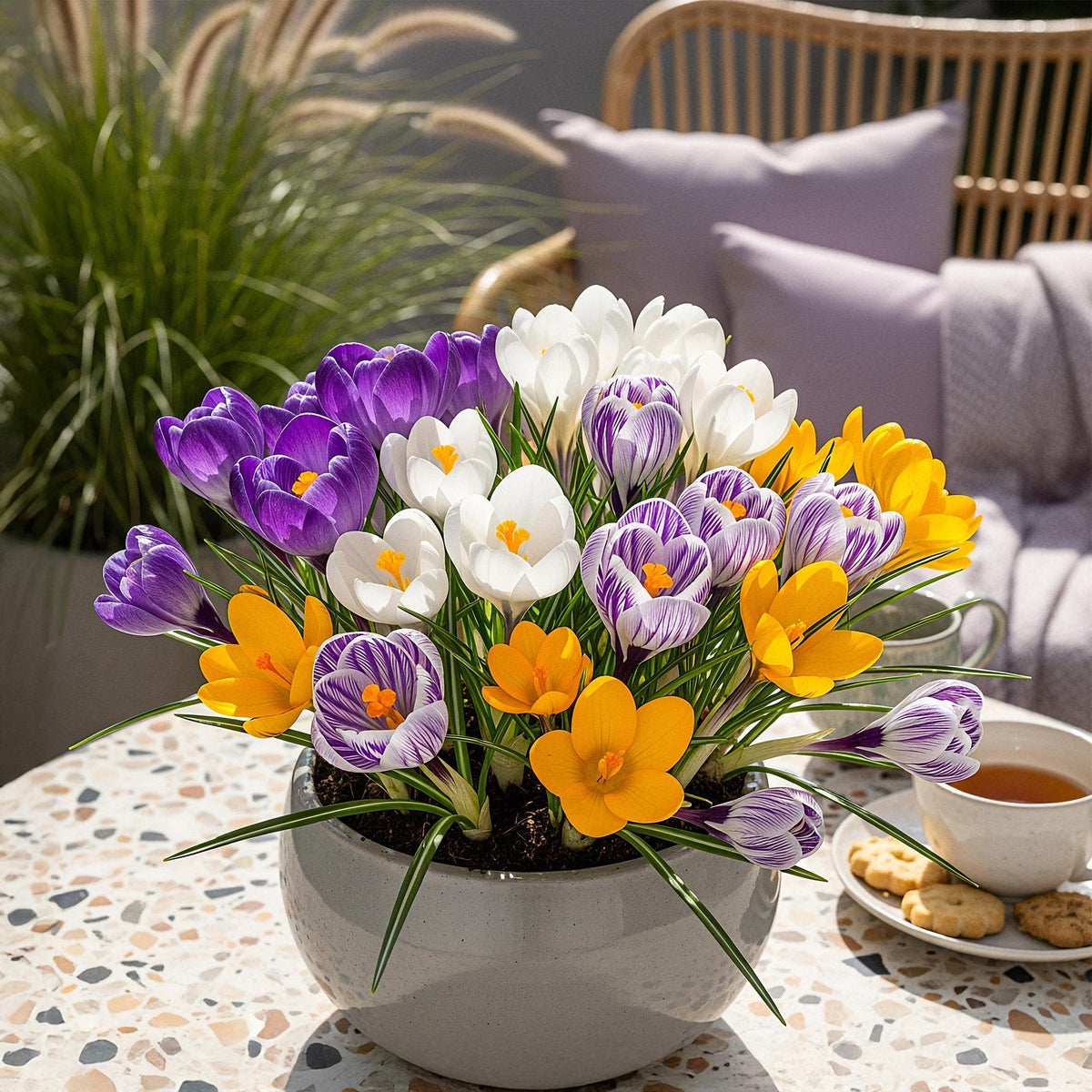 Crocus Large Flowering mix, plant in pot
