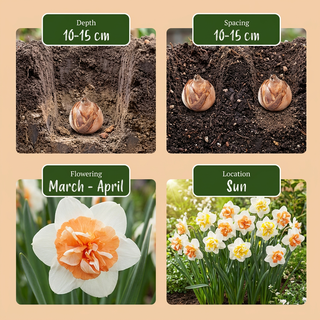 Narcis 'Macaron Bloss' bloembollen, wit en geel, foto 4