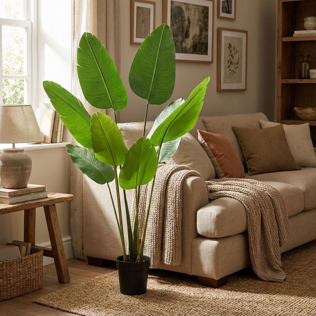 Kunstplant - Strelitzia Nicolai, plant in pot