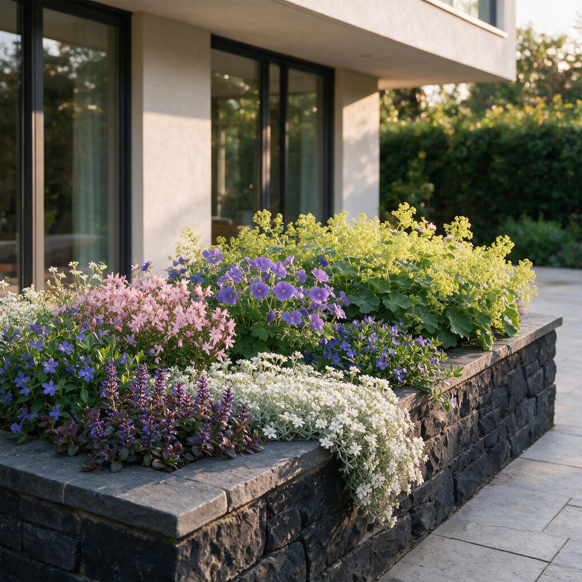 Borderpakket vaste planten, bodembedekkend, plant in pot