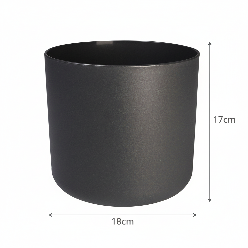 Elho b.for soft bloempot, antraciet, mat fluweelzacht, 18 cm, gezonde plant