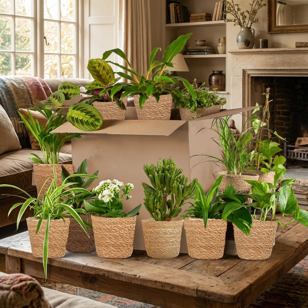 Kneusjesbox (12 stuks) incl. 12 zeegras mandjes, plant in pot