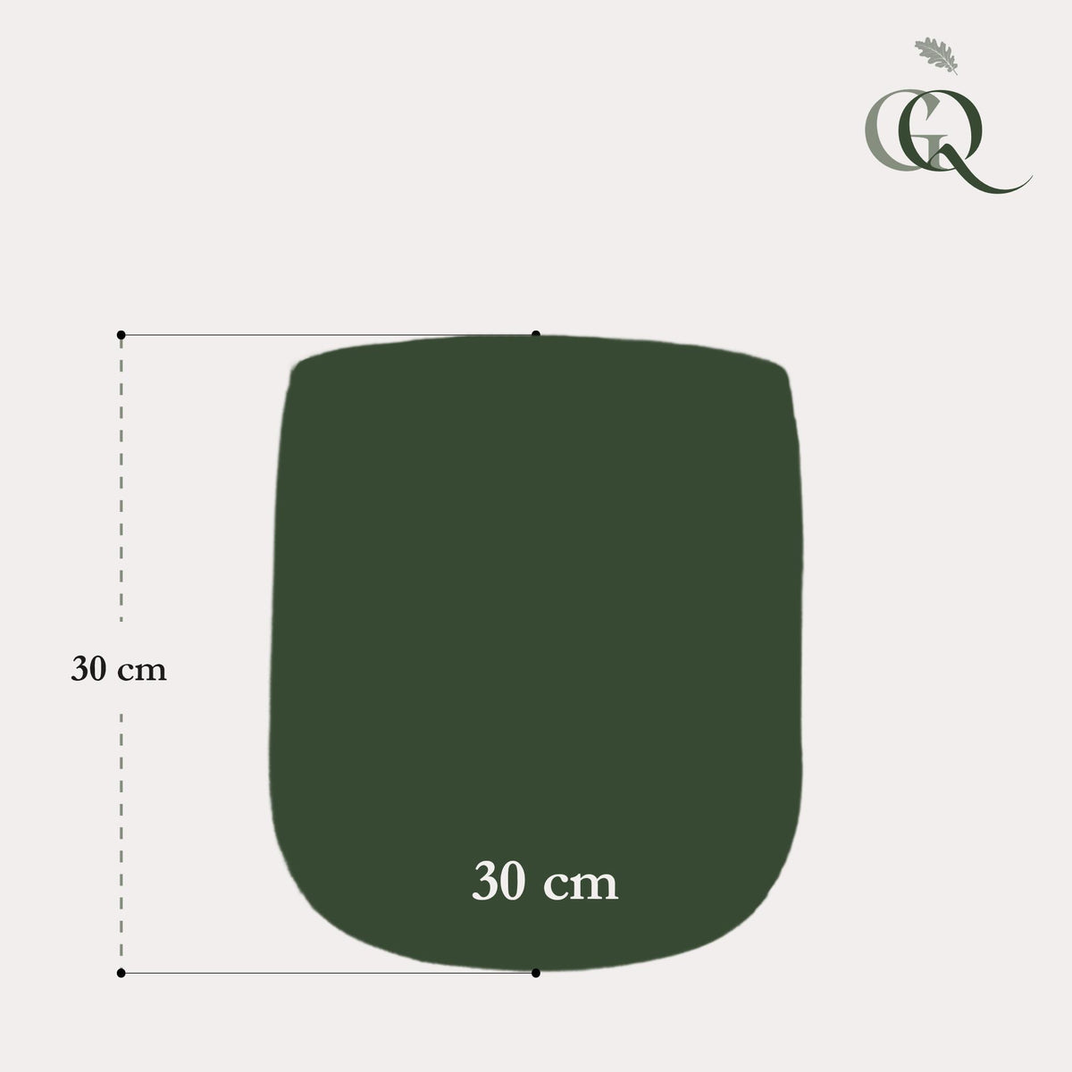 Pia pot van lichtbruin hout, set van 3, groene bladeren