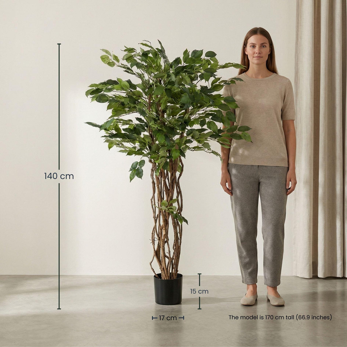 Ficus Liana Kunstboom, kenmerkend blad